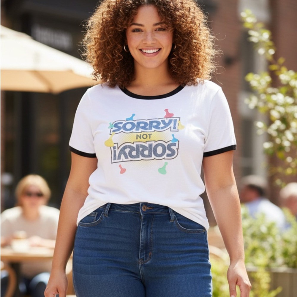Torrid Slim Fit Ringer Tee - Sorry Not Sorry - size 2X BNWT